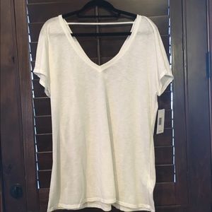 An oversized V back t-shirt