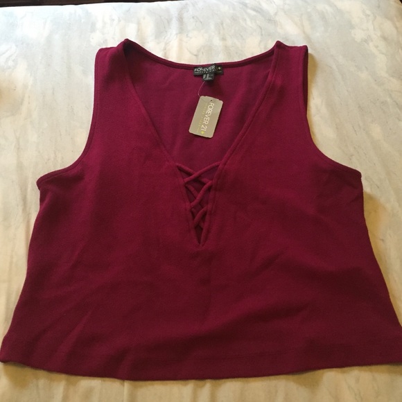 Plus size wine colored cross tie shirt