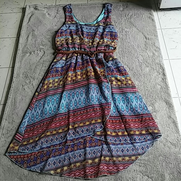 Love reign multi color hi/low hem dress.