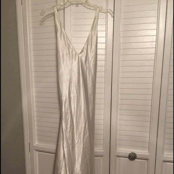 Long Silk Ivory Night Gown