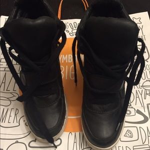 Ash black leather sneaker wedges size 38