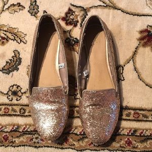 Gold glitter flats