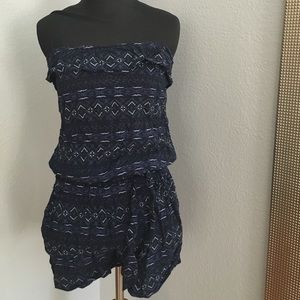 Blue Printed Romper