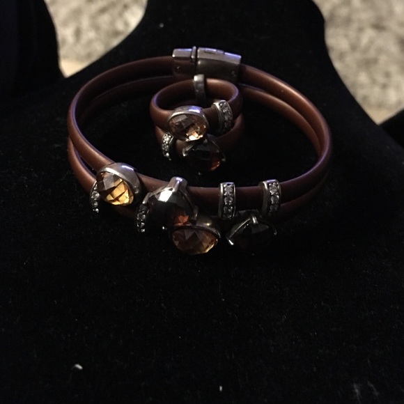 Semi precious topaz bracelet and ring
