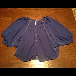 Lauren Conrad sheer blue top. Size M. Like new!