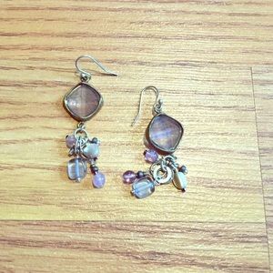 Silpada Sterling Silver Frosted Glass Earrings