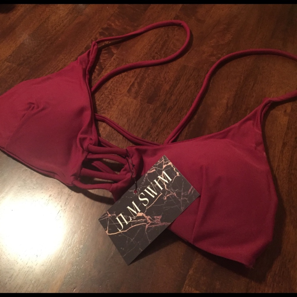 L TOP S BOTTOM LEFT• Wine Red Caged-In Bikini • - Picture 5 of 8
