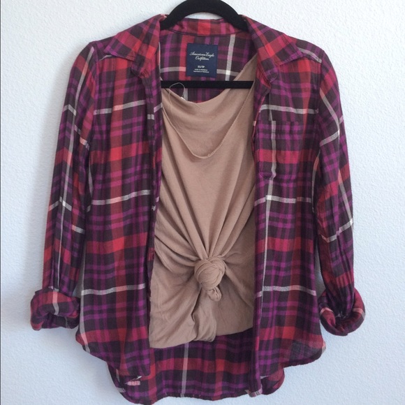 American eagle burgundy flannel