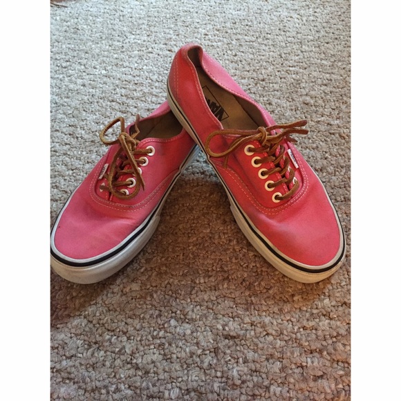 Vans Shoes - Coral Vans with Twill Laces
