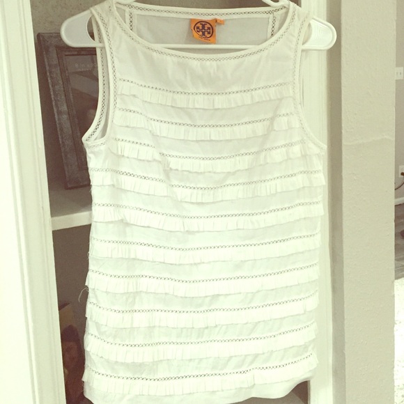 Tory Burch White Sleeveless Blouse