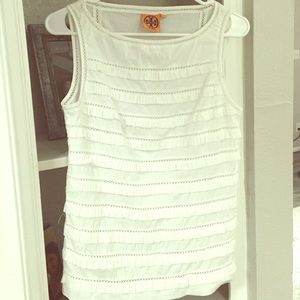 Tory Burch White Sleeveless Blouse