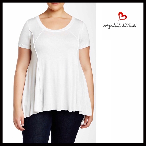 Final Touch Tops - ❌SOLD❌White Tunic Swing TEE Pullover