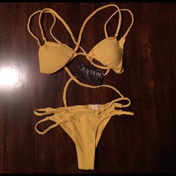 SMALL LEFT • Braided Yellow Bikini • - Picture 6 of 8