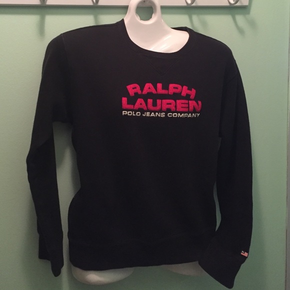 Ralph Lauren Sweatshirt. Black with red lettering