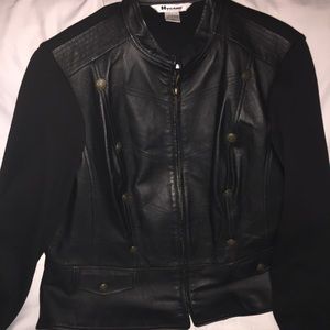 Black leather jacket XL