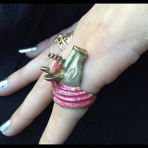 Pink unicorn ring size 7 cute kawaii glitter