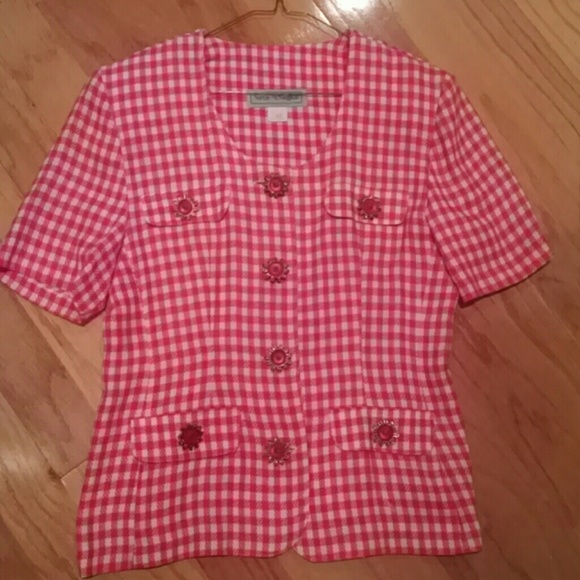 Vintage Tops - Norton McNaughton Red Checker Top