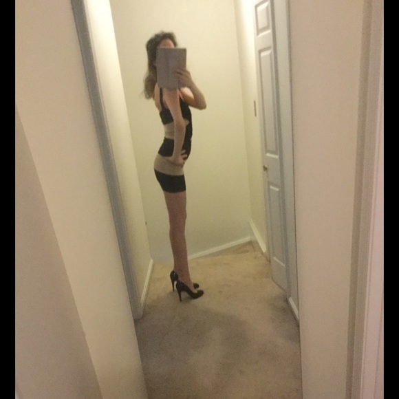 🖤Bebe Black + Tan Body Conscious Mini Dress🖤 - Picture 2 of 3