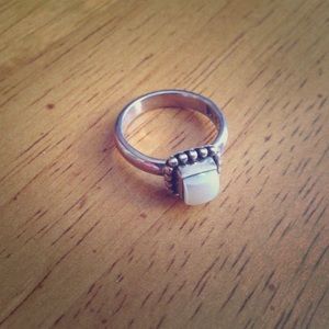 Silpada Button Frame Pearl Ring