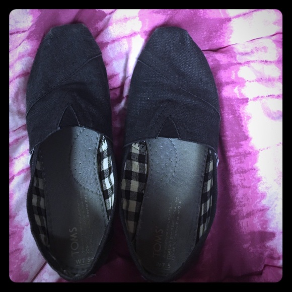 Toms with denim finish.