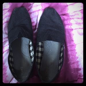 Toms with denim finish.