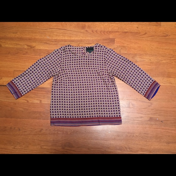 Cynthia Rowley 3/4 blouse, 100% polyester