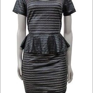 LF Vegan Leather Peplum Dress