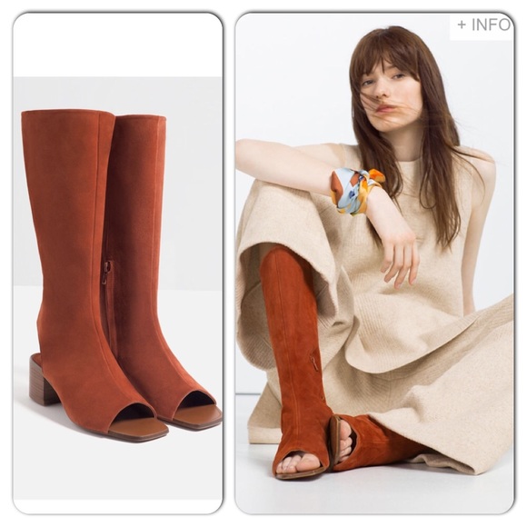 Zara Shoes - Zara Genuine Leather Open Toe/Ankle Boots 7 Zara Shoes - Zara Genuine Leather Open Toe/Ankle Boots 7