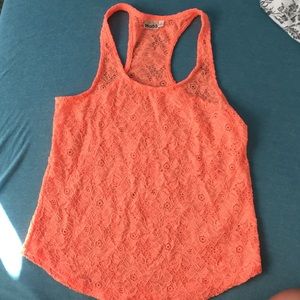 Neon Orange Racerback Tank. Size L