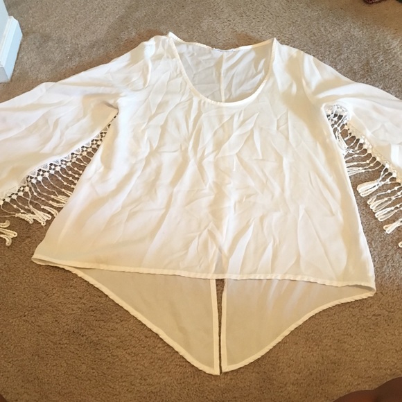 White flowy top