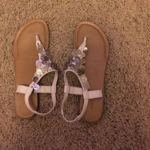 White and silver sandals