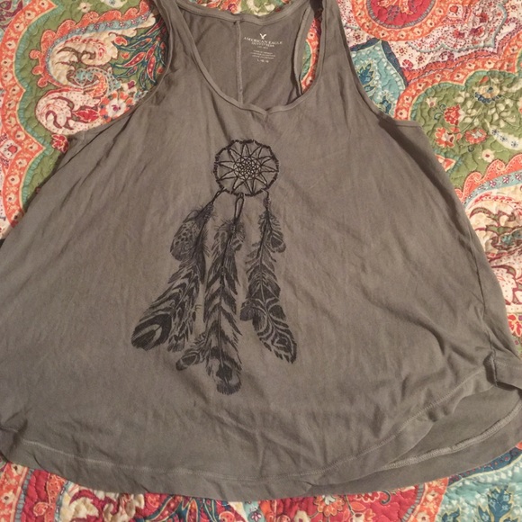 Grey American Eagle Dreamcatcher Racer back tank