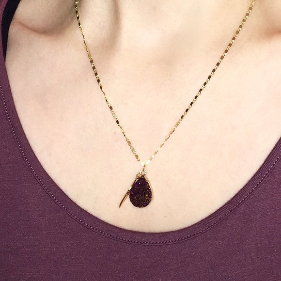 🎉SOLD🎉Druzy Pendant Necklace - Picture 2 of 4