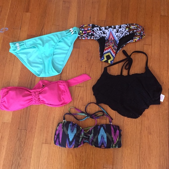 bathing suit bottoms and bathing suit tops