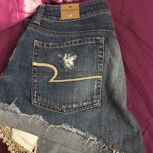 American Eagle denim hi rise shorts