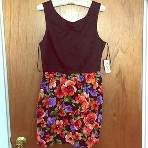 Forever 21 Black and Floral Print Dress