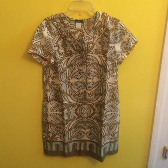 J crew 100% silk short sleeved dress