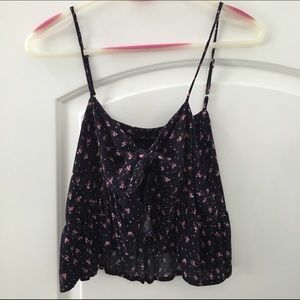 Honey Punch Tie front Floral tank top