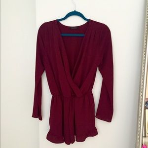 Boutique Maroon Romper Size Small
