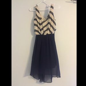 Navy blue high low dress