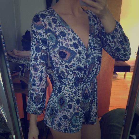 Blue Design Romper
