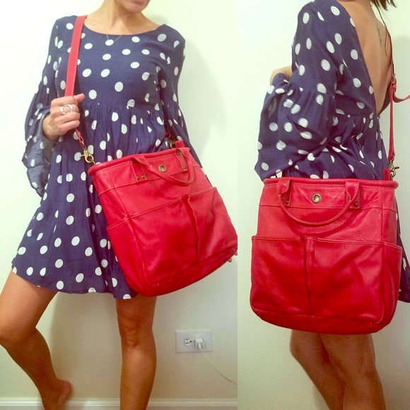 Genuine leather cross-body bag