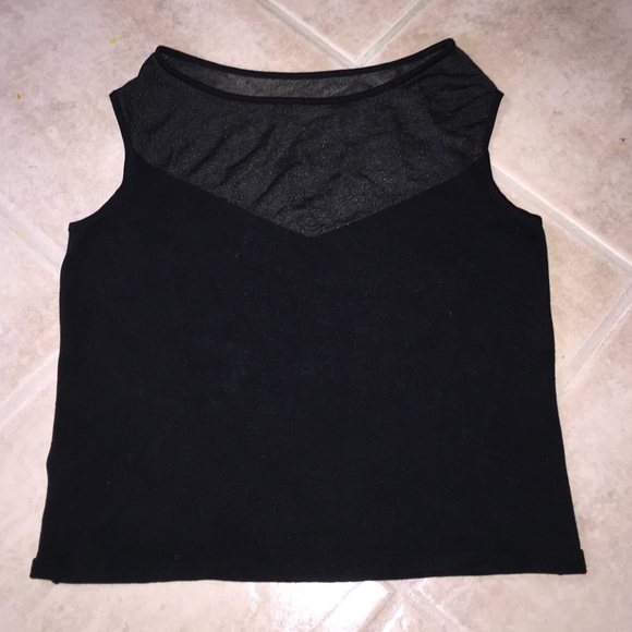Cache mesh crop top