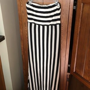 Black and white stripe Maxi dress