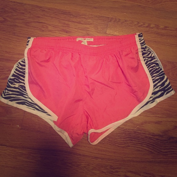 Pink and zebra print gym shorts