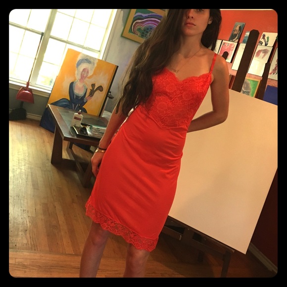 Vintage red slip dress