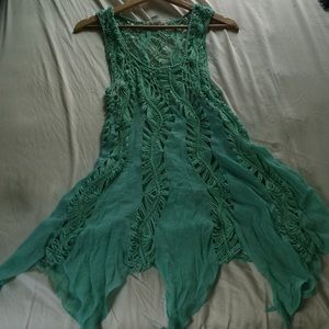 Teal beach coverup dress