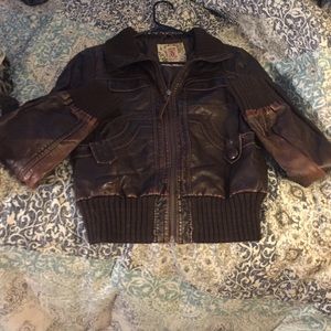 Brown pleather jacket