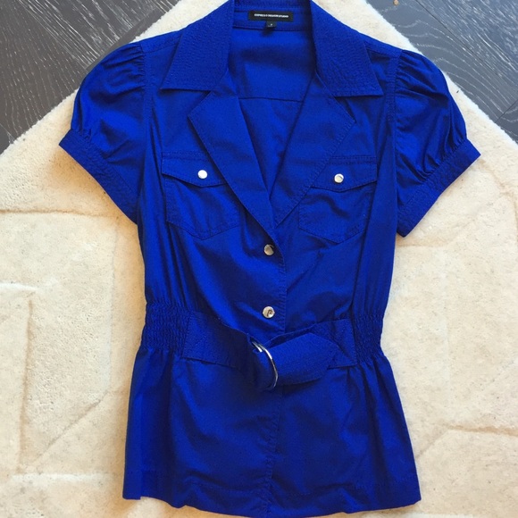 Express Design Studio - Royal Blue Button Up