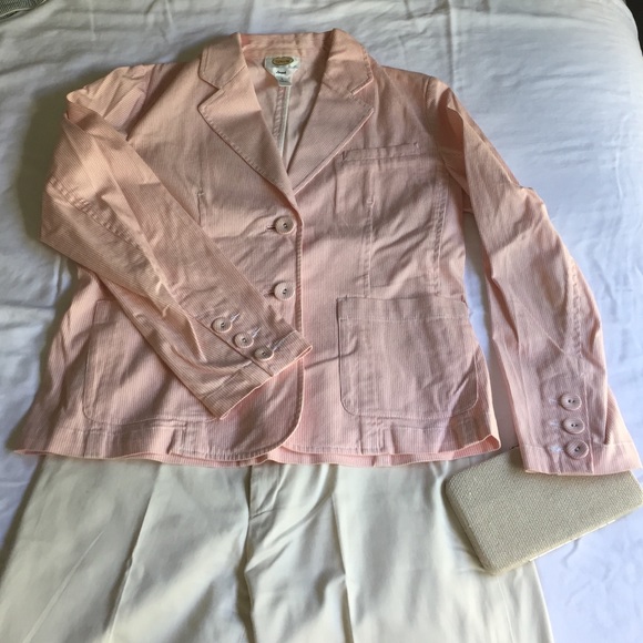 Adorable pink and cream Talbots Blazer